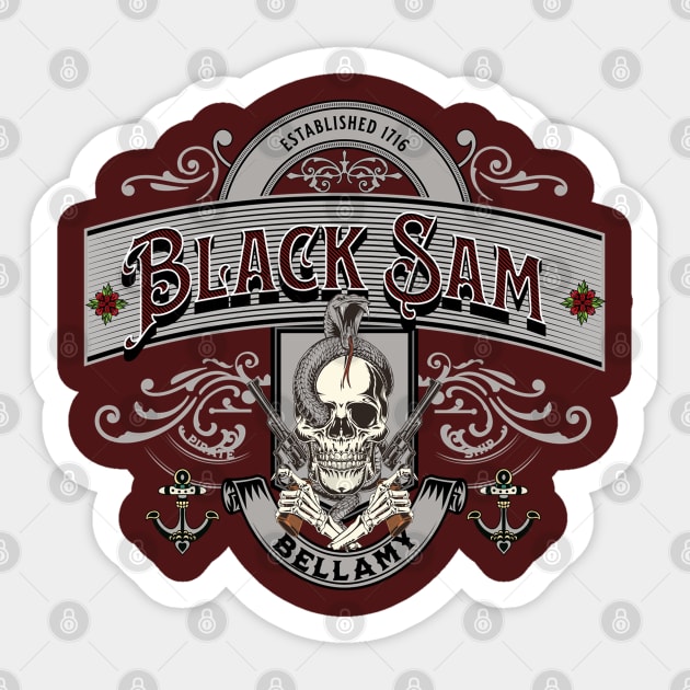 Black Sam Bellamy Sticker by Bootylicious